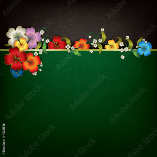 Vector: abstract grunge background with floral ornament abstract grunge background with floral ornament
