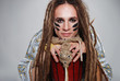 Wild musician with body art
