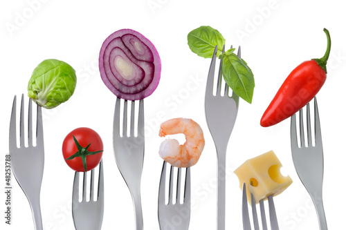 Photo: healthy balanced food on white healthy balanced food on white