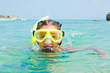 The girl in scuba mask