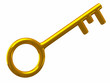 Golden key icon, 3d image
