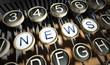 Typewriter with News buttons, vintage