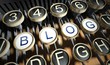 Typewriter with Blog buttons, vintage