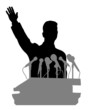 person before a microphone