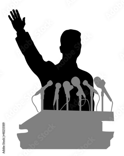 Vector: person before a microphone person before a microphone