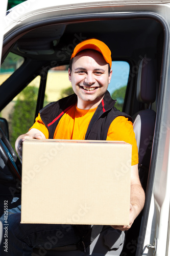 Photo: Young delivery man portrait Young delivery man portrait