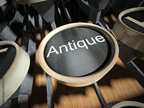 Illustration: Typewriter with Antique button, vintage Typewriter with Antique button, vintage