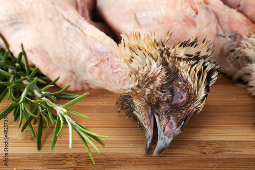 Photo: quail and rosemary quail and rosemary