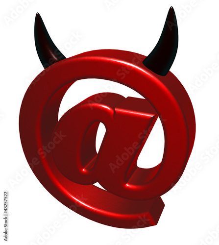 Illustration: devil email symbol devil email symbol