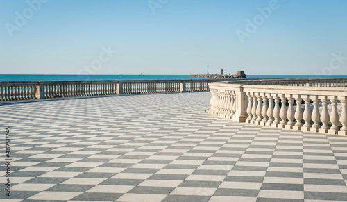 Photo: Mascagni terrace in front of the sea, Livorno. Tuscany, Italy. Mascagni terrace in front of the sea, Livorno. Tuscany, Italy.