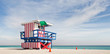 Photo: Miami Beach, Florida American flag lifeguard house Miami Beach, Florida American flag lifeguard house