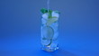 Mojito cocktail on blue background