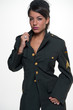 Woman in military clothing