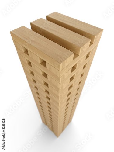 Illustration: Turm aus Bauklötzen Turm aus Bauklötzen