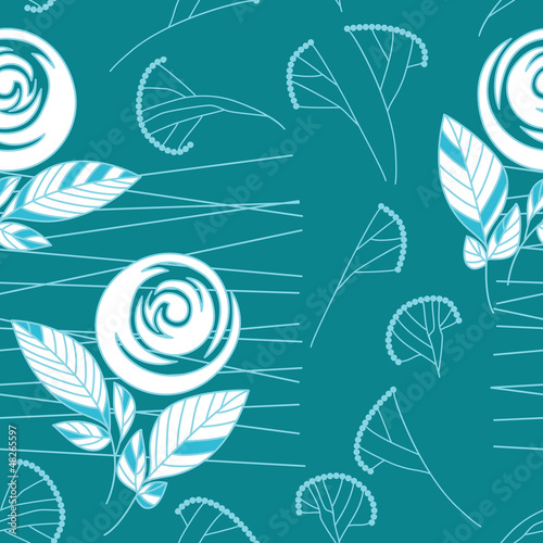 Vector: seamless vintage rose rose and fennel ornament pattern seamless vintage rose rose and fennel ornament pattern