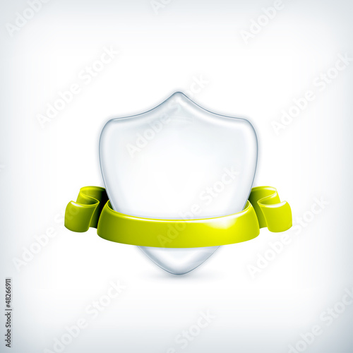 Vector: White shield, award White shield, award