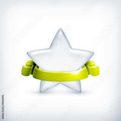 Vector: White star, award White star, award