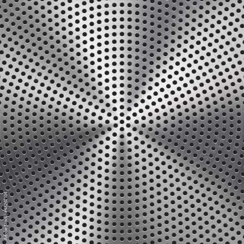Vector: Metal Texture with Circle Perforated Background Metal Texture with Circle Perforated Background