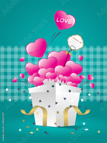 Vector: Open box with heart vector illustration. Eps 10. Open box with heart vector illustration. Eps 10.