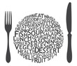 Set of cutlery icons.  Typography