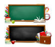 Back to school. Two banners with school supplies. Vector.
