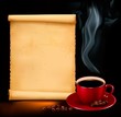 Vektor: Background with cup of coffee and old paper. Vector Background with cup of coffee and old paper. Vector
