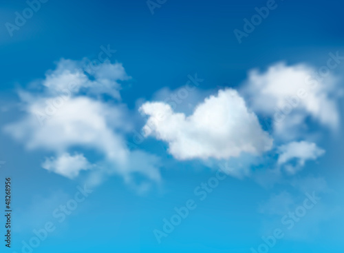 Vector: Blue sky with clouds. Vector background. Blue sky with clouds. Vector background.