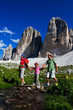 Family on hike, Tre Cime di Lavaredo - Dolomite - Italy