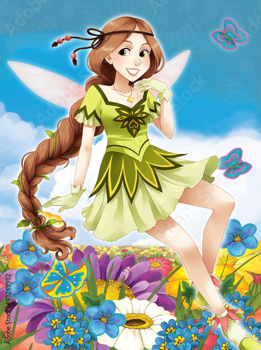 Illustration: The fairy - Beautiful Manga Girl - illustration The fairy - Beautiful Manga Girl - illustration