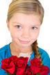 Mädchen mit roten Rosen