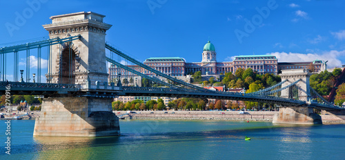 Photo: Buda Castle and Chain Bridge. Budapest, Hungary Buda Castle and Chain Bridge. Budapest, Hungary