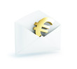 Illustration: Salary mail euro on a white background Salary mail euro on a white background
