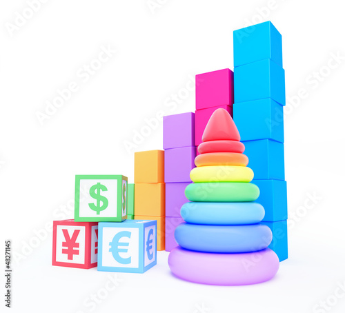 Illustration: alphabet cube finance sign pyramid toy alphabet cube finance sign pyramid toy