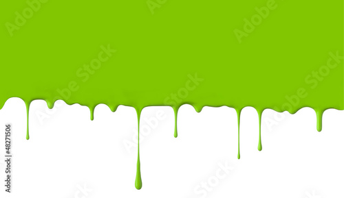 Photo: Paint dripping isolated on white Paint dripping isolated on white