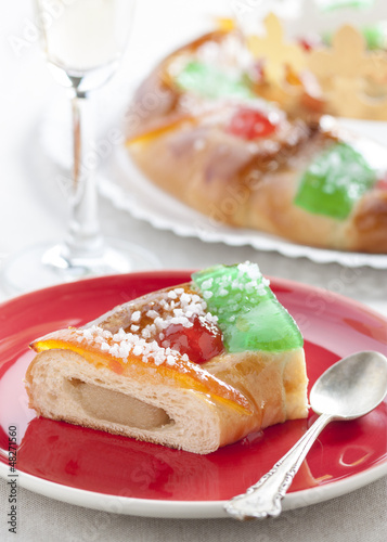 Photo: Portion of brioche with candied fruit Portion of brioche with candied fruit