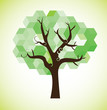 tree symbolic picture created from colour cubes - illustration