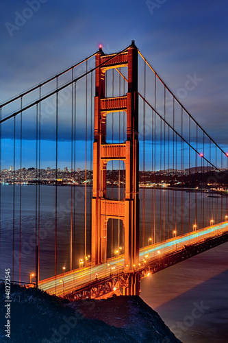 Photo: famous Golden Gate Bridge by night famous Golden Gate Bridge by night