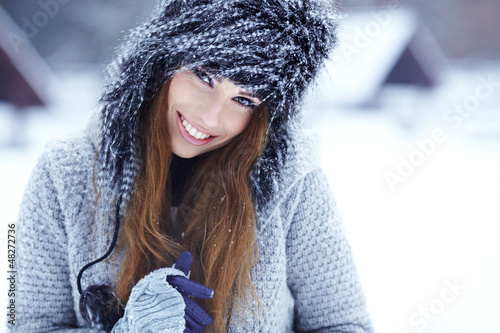 Photo: Young woman in winter Young woman in winter