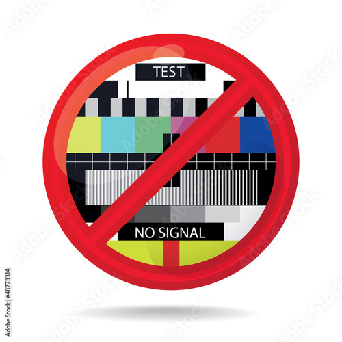 Illustration: No signal sign, abstract illustration No signal sign, abstract illustration