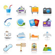 Travel and vacation icons - vector icon set