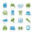 Communication and connection icons - vector icon set