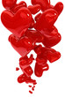 Illustration: Abstract of flying hearts background Abstract of flying hearts background