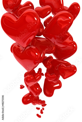 Illustration: Abstract of flying hearts background Abstract of flying hearts background