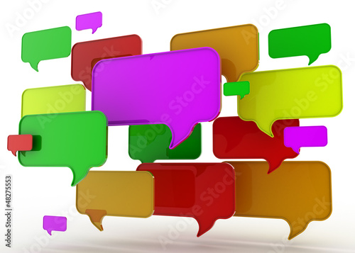 Illustration: Abstract glossy speech bubbles Abstract glossy speech bubbles