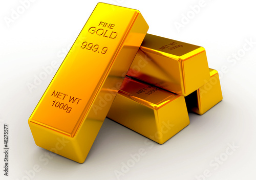 Illustration: Golden bars 3d concept Golden bars 3d concept
