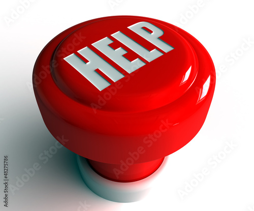 Illustration: glossy 3D help button glossy 3D help button