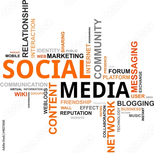 Vector: word cloud - social media word cloud - social media