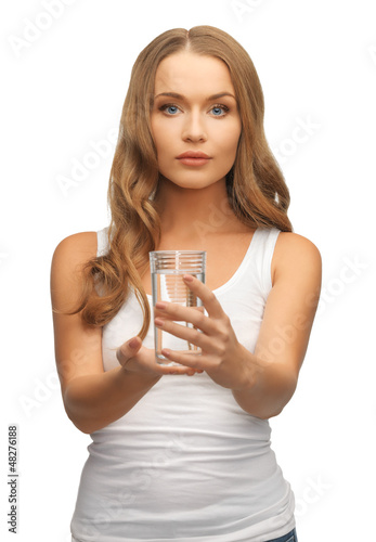 Photo: woman with glass of water woman with glass of water