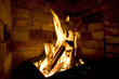 Firewood burn in furnace