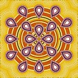 A illustration based on aboriginal style of dot painting depicti